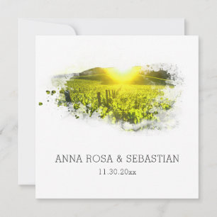 *~* QR Wineyard Grapes Italy AR21 RSVP Wedding Kaart