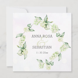 ** QR Winter Snow Berry AR12 Boho RSVP Wedding Kaart