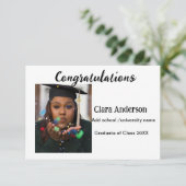 QR wit zwart foto classic eleg afstuderen Kaart (Staand voorkant)