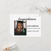 QR wit zwart foto classic eleg afstuderen Kaart (Voorkant / Achterkant in situ)