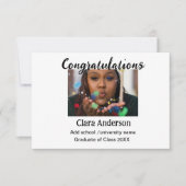 QR wit zwart foto classic eleg afstuderen Kaart (Voorkant)