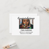 QR wit zwart foto classic eleg afstuderen Kaart (Voorkant / Achterkant in situ)