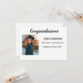 QR wit zwart foto classic eleg afstuderen Kaart (Voorkant / Achterkant in situ)