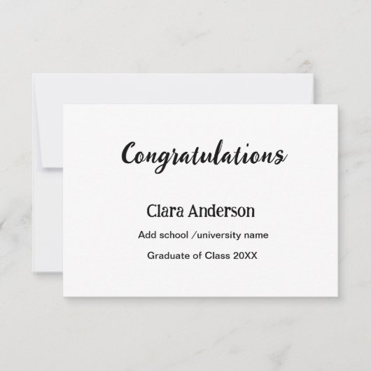 QR wit zwart foto classic eleg afstuderen Kaart (Voorkant)