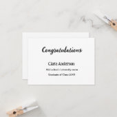 QR wit zwart foto classic eleg afstuderen Kaart (Voorkant / Achterkant in situ)