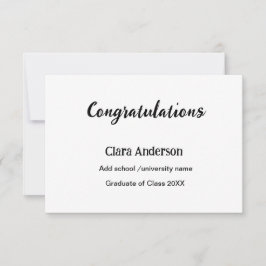 QR wit zwart foto classic eleg afstuderen Kaart