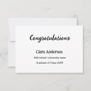 QR wit zwart foto classic eleg afstuderen Kaart