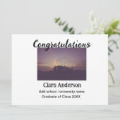 QR wit zwart foto classic eleg afstuderen Kaart (Staand voorkant)