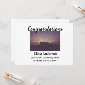 QR wit zwart foto classic eleg afstuderen Kaart (Voorkant / Achterkant in situ)