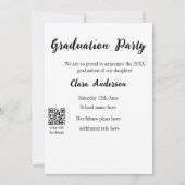 QR wit zwart fotoklassiek afstuderen aankondiging (Achterkant)