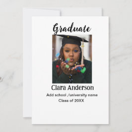 QR wit zwart fotoklassiek afstuderen aankondiging