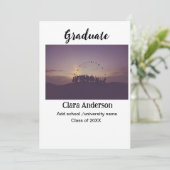 QR wit zwart fotoklassiek afstuderen aankondiging (Staand voorkant)