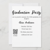 QR wit zwart fotoklassiek afstuderen aankondiging (Achterkant)