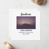 QR wit zwart fotoklassiek afstuderen aankondiging (Voorkant / Achterkant in situ)