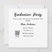 QR wit zwart fotoklassiek afstuderen aankondiging (Achterkant)