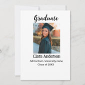 QR wit zwart fotoklassiek afstuderen aankondiging (Voorkant)