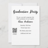 QR wit zwart fotoklassiek afstuderen aankondiging (Achterkant)