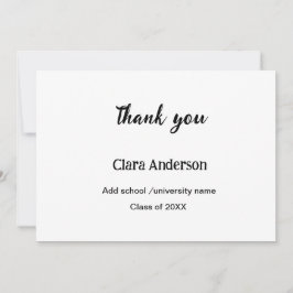 QR witte zwarte foto klassieke been afstudeerfeest Bedankkaart