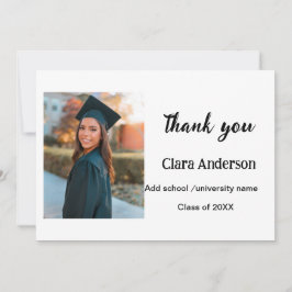 QR witte zwarte foto klassieke been afstudeerfeest Bedankkaart