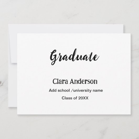 QR witte zwarte foto klassieke been afstudeerfeest Kaart (Voorkant)