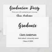 QR witte zwarte foto klassieke been afstudeerfeest Kaart (Voorkant / Achterkant)