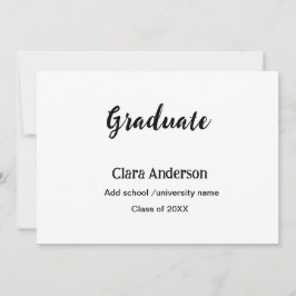 QR witte zwarte foto klassieke been afstudeerfeest Kaart