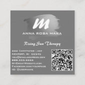 *~* QR Zilver AP66 Glitter Roze Agaat Vierkante Visitekaartje (Achterkant)