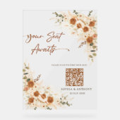 QR Zitplaatskaart Acryl Trouwteken Acryl Bord (Voorkant)