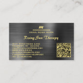 *~* QR Zwart AP66 Ivoor Goud Glitter Initiaal Visitekaartje (Achterkant)