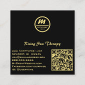 *~* QR Zwart Goud Glitter Dramatisch Elegant AP65 Vierkante Visitekaartje (Achterkant)