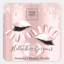 QRCoce-Logo drijft het Kus Nails-balken producten Vierkante Sticker