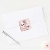QRCoce Logo drijft kus lips niails Makeup Lab Vierkante Sticker (Envelop)