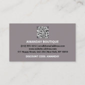 QRCODE 10%OFF Korting online Winkel zilver grijs Visitekaartje (Achterkant)