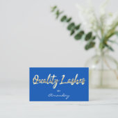 QRCode Blue Gold Quality Lashes Extension QRCode Visitekaartje (Staand voorkant)