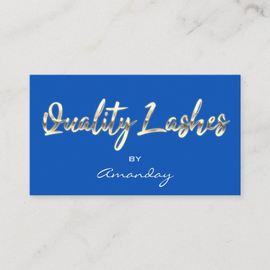 QRCode Blue Gold Quality Lashes Extension QRCode Visitekaartje (Voorkant)