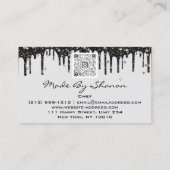 QRCode Chef Kitchen Drivers Logo Knife Gold Grey Visitekaartje (Achterkant)