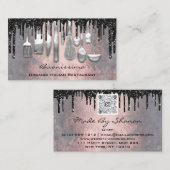 QRCode Chef Kitchen Drivers Logo Knife Silver Grun Visitekaartje (Voorkant / Achterkant)