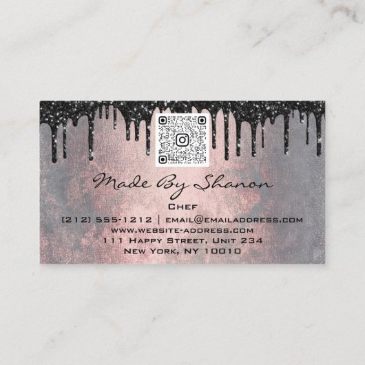 QRCode Chef Kitchen Drivers Logo Knife Silver Grun Visitekaartje (Achterkant)