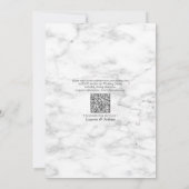 QRCode Lichtgrijs Witte Bloem Goud Marmer Bruiloft Kaart (Achterkant)