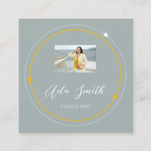 QRCode Logo Aangepast Lijst Aangepaste foto Blauw  Vierkante Visitekaartje