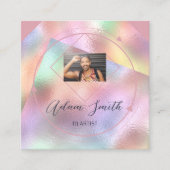 QRCode Logo Aangepaste Aangepaste Fotograaf Roos S Vierkante Visitekaartje (Voorkant)