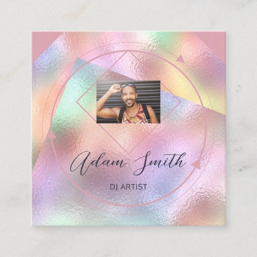 QRCode Logo Aangepaste Aangepaste Fotograaf Roos S Vierkante Visitekaartje (Voorkant)