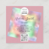QRCode Logo Aangepaste Aangepaste Fotograaf Roos S Vierkante Visitekaartje (Achterkant)