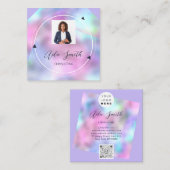 QRCode Logo Aangepaste Holografische Pijlen van de Vierkante Visitekaartje (Voorkant / Achterkant)