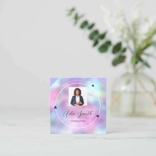 QRCode Logo Aangepaste Holografische Pijlen van de Vierkante Visitekaartje (Staand voorkant)