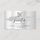 QRCode Logo Abstract Online Winkel Silver Grey Dri Visitekaartje (Achterkant)