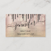 QRCode Logo Abstract Online winkelen Roos Gold Gru Visitekaartje (Voorkant)