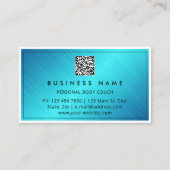 QRCODE-Logo-body Sculpting Massaged Metallic BLAUW Visitekaartje (Achterkant)