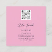 QRCode Logo Custom Foto Geometric Square B Vierkante Visitekaartje (Achterkant)