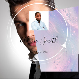 QRCode Logo Custom Foto Paarse Vierkante Visitekaartje